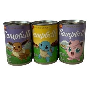 Pokemon Campbells Soup Limited Edition Set Of 3 Pokemon Shaped Chicken Soup